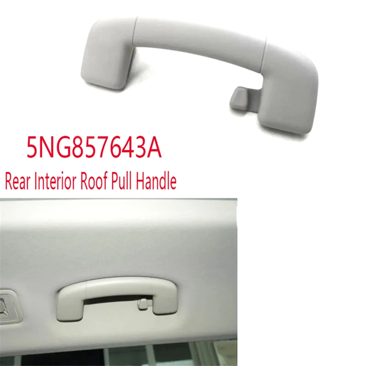 Rear Interior Roof Safety Handle Roof Pull Handle Ceiling Armrest Handrail for VW Tiguan MK2 2017 2018 5NG857643A