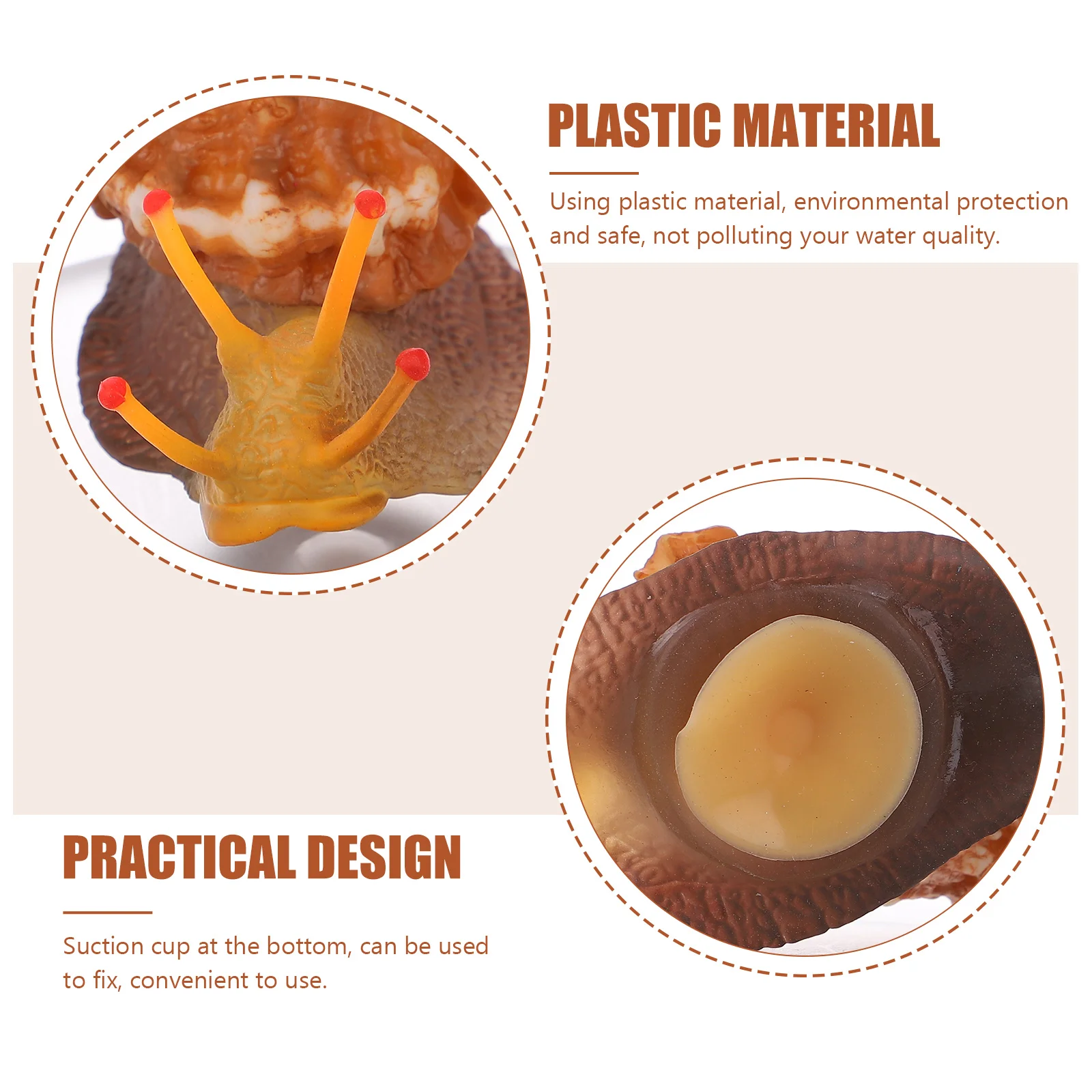

Decorations Simulated Snail Ornaments Fish Aquarium Accessory Animal Tank Orange Plastic