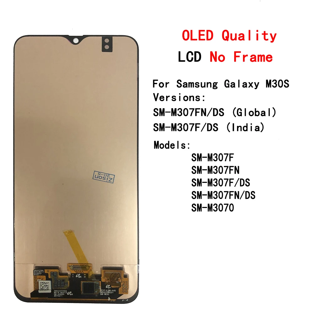 LCD For Samsung Galaxy M30S M307 SM-M307F M307F/DS M307FN/DS M3070 LCD Display Screen Touch Panel Digitizer With Frame Assembly