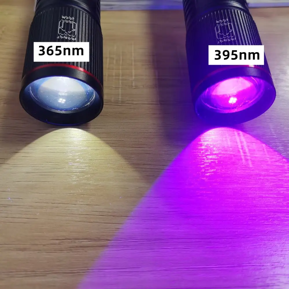 Zoom 20W LED High Power UV Flashlight 365/395nm Invisible Ink Marker Cat Dog Urine Tinea Ore Money Scorpion Fluorescence Light