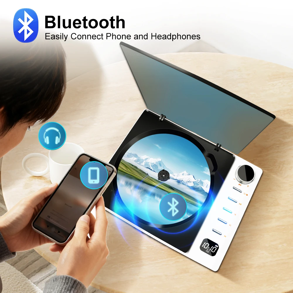 

Беспроводной громкоговоритель, классический Bluetooth 5,1, радиоприемник, FM-приемник, автомобильный CD-плеер, портативный усилитель 3,5 мм, поддержка AUX/USB/OPTICAL