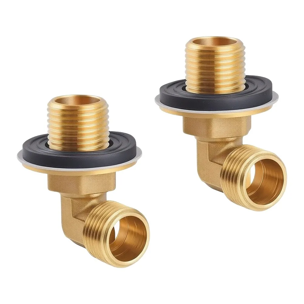 For Commercial Sink Wall Mount Faucet Kit Featuring 90 Degree Brass Elbow Fittings and Stainless Steel Washers