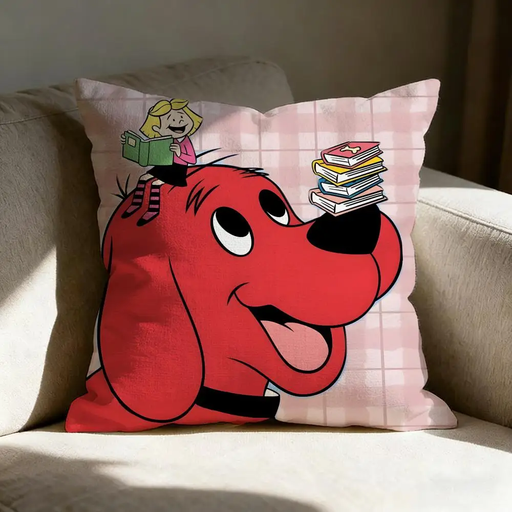 C-clifford The Big Red Dog Pillow Case Linen Pillow Covers Cover For Couch Living Room Bench Patio Floor Linen Home Decor view 5