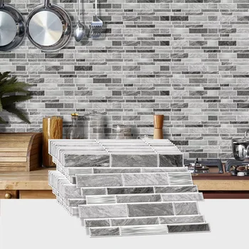Simulation Marble Splicing Models Tile Wall Stickers, Bathroom, Kitchen Self-Adhesive Waterproof Wallpaper, Wall Decoration