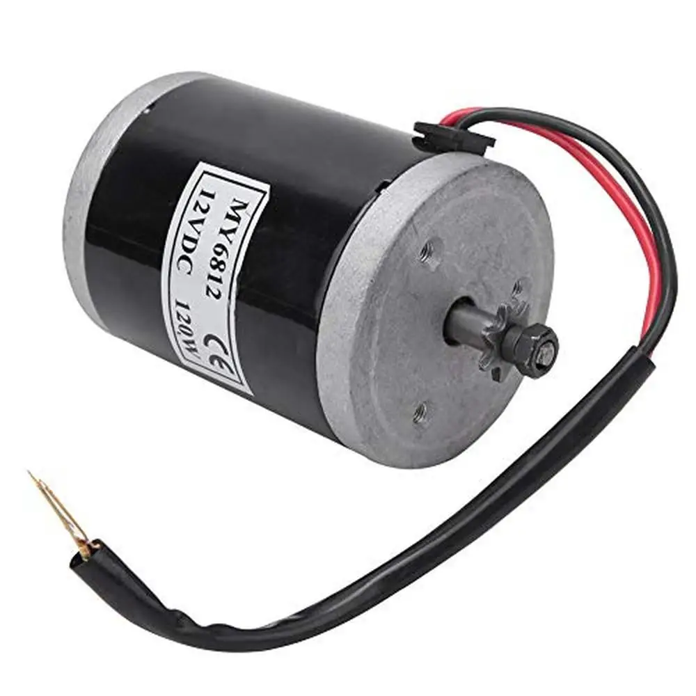 High Speed 12V 120W Brushed Motor with Metal Belt Pulley Electric Scooter Replacement