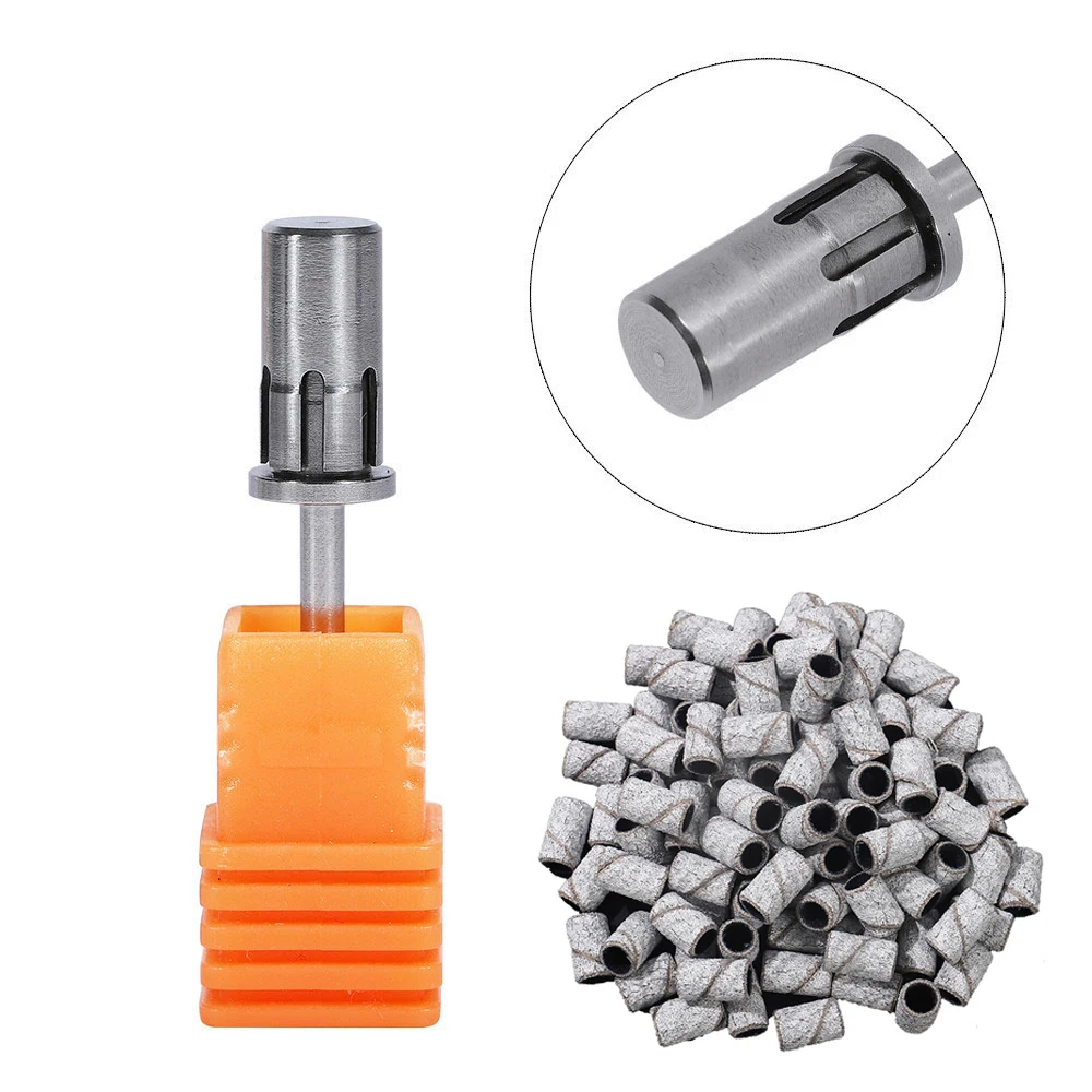 Medical Stainless Steel Nail Drill Bits Ring Sanding Bands Mandrel Grip Cutters Manicure Sanding Caps Pedicure Cutters Pedicure