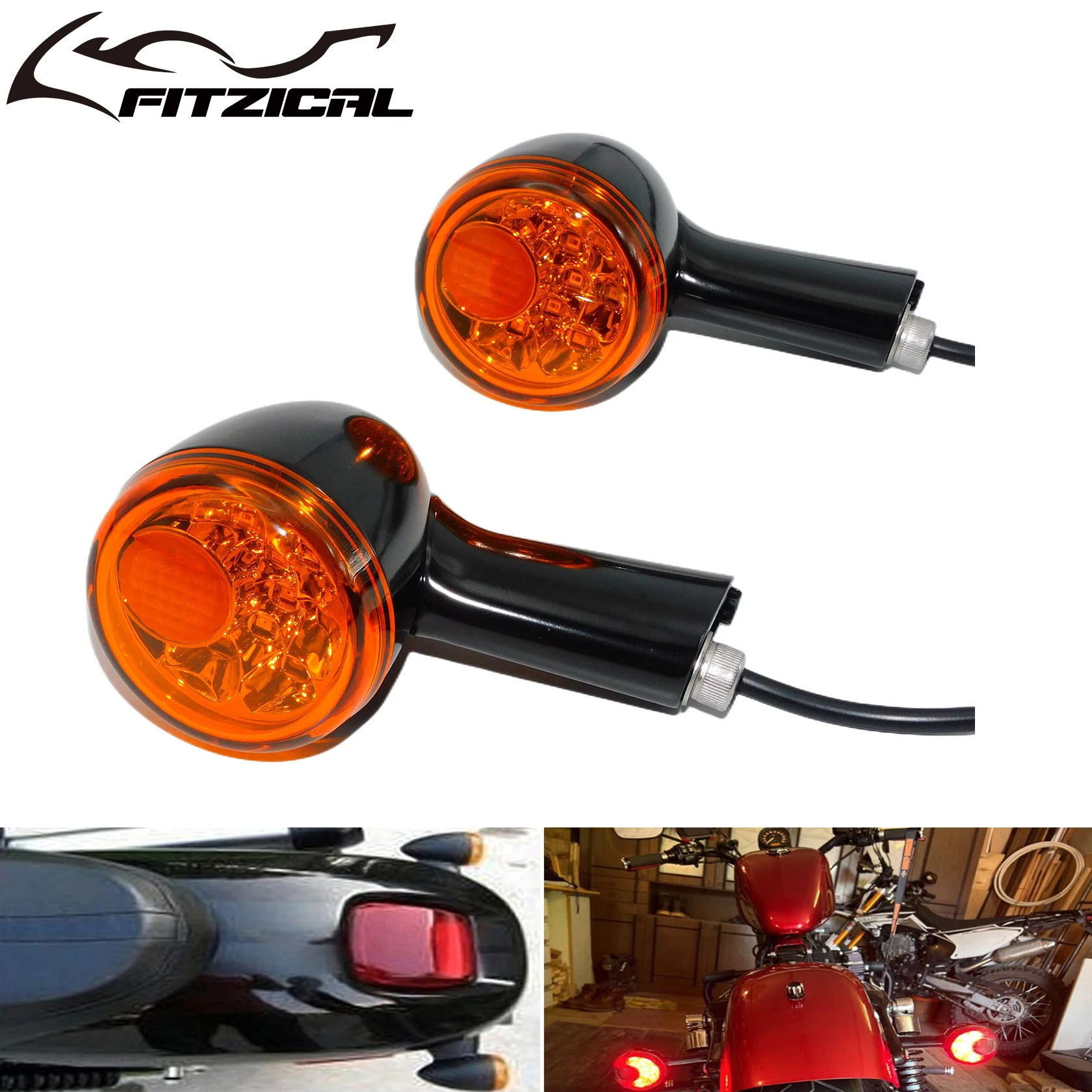 Motorcycle Black LED Rear Turn Signals Indicators Running Brake Light For Harley Sportster 883 Iron XL1200 1992-UP