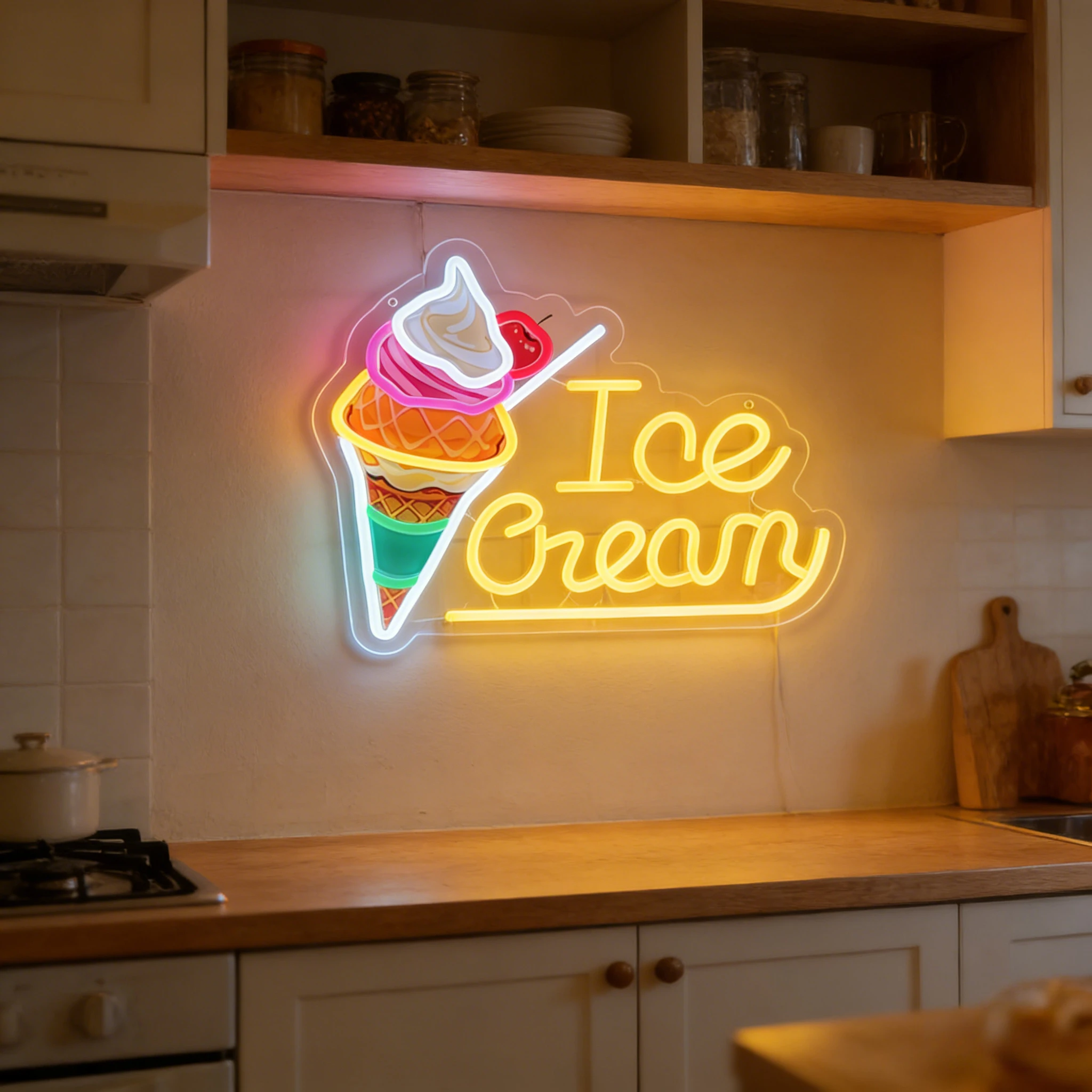 Enseigne néon en forme de crèm - Home Bar Accessories avis et prix