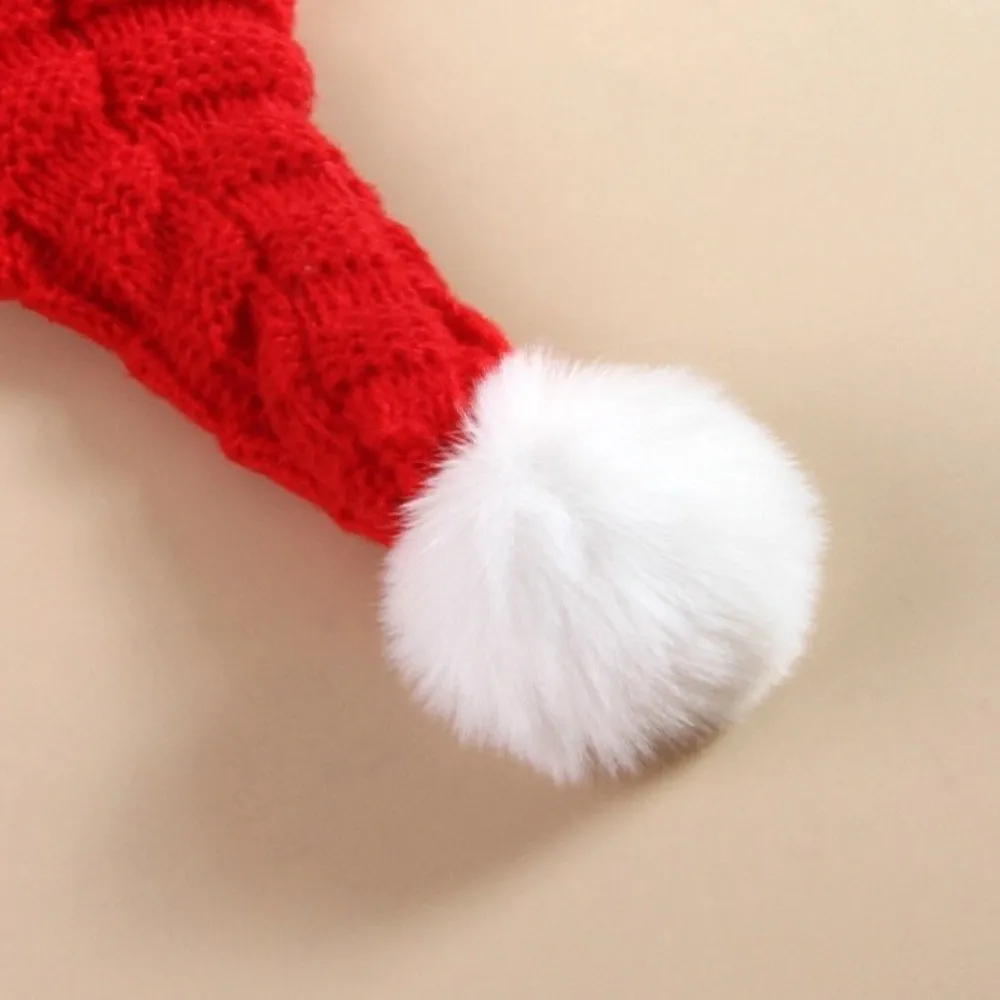 

Pet Show Red Pet Christmas Hat Warm Knitted Pet Headwear Cute Dog Decorative Cap Cosplay Party