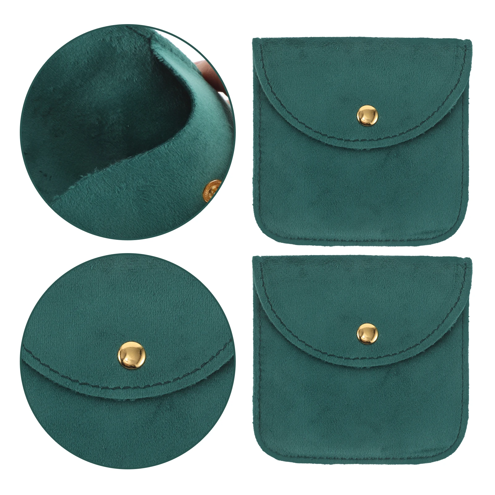 

10pcs Jewelry Bags Soft Storage Pouches For Bracelets Pendants Rings Travel Watch Case Earring Bags Snap Close Small Cloth