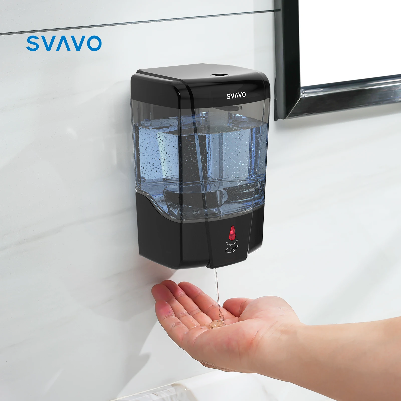 

SVAVO Auto Soap Dispenser Hand Sanitizer Dispenser Wall Mount , Touchless Electric Sensor Pump Battery Operated for Offices Home