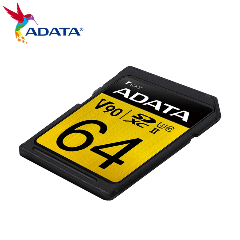 ADATA Premier ONE SDXC UHS-II U3 Class 10 V90 SD Card 64GB 128GB 256GB Up to 290Mb/s SD Memory Card for Camera 8K ULTRA HD Card