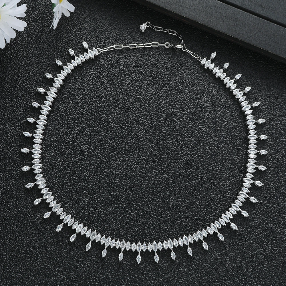 Luxury Geometry Split Joint Waterdrop Tassels Necklalce For Women Dubai Jewelry Gift Pendientes Mujer Moda N174