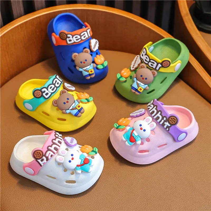 Children\'s slippers summer boys and girls baby bath cartoon cute soft soled boys  kids slippers  boys shoes