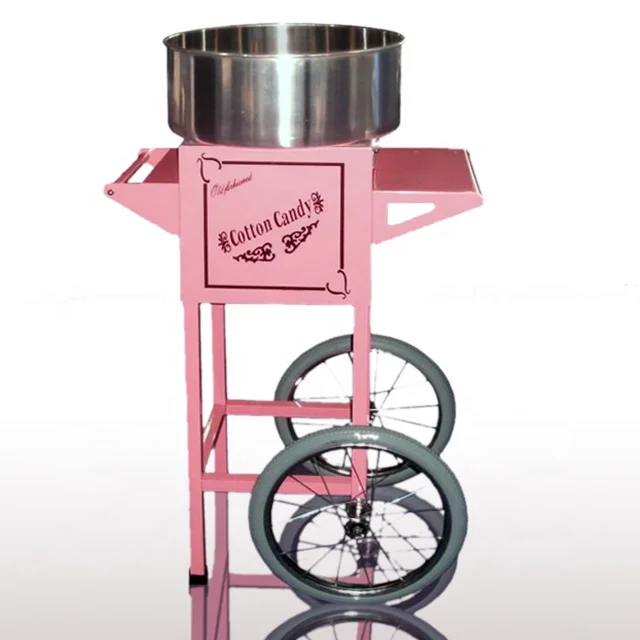 Electric Cotton Candy Machine With Cart Pink Candy Floss Maker Hot Sale 2021