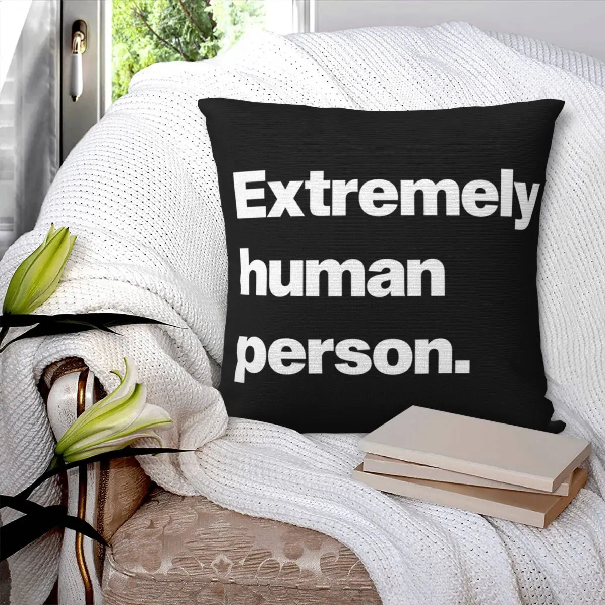 Extremely Human Perso Square Pillowcase Pillow Cover Polyester Cushion Decor Comfort Throw Pillow for Home Sofa