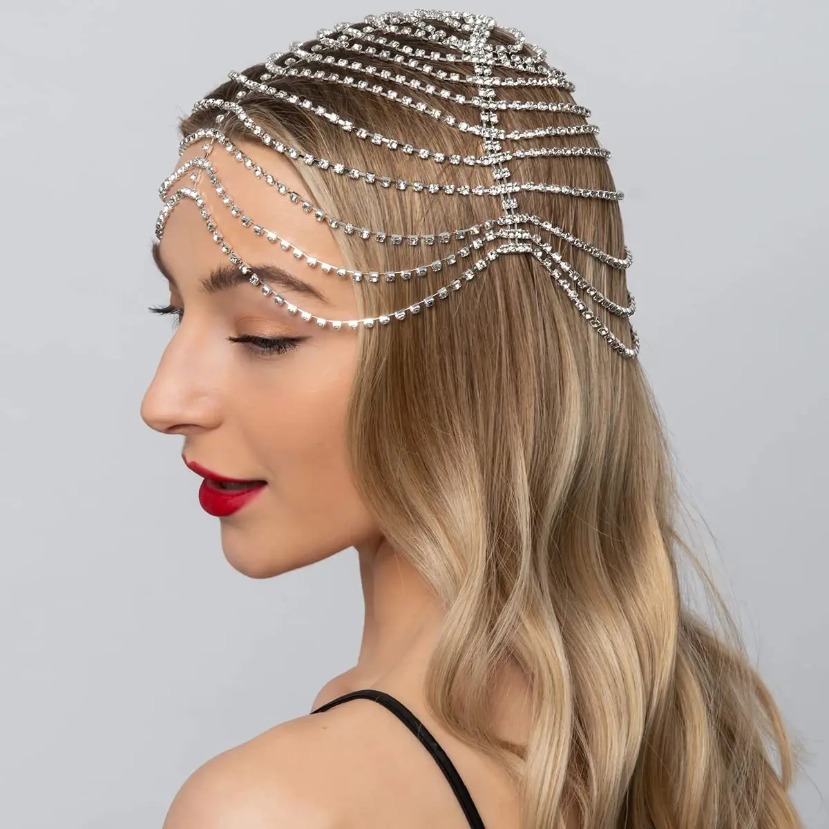 

Hot-selling women's rhinestone hair chain party fashion full diamond multi-layer hair accessories headwear women's headwear