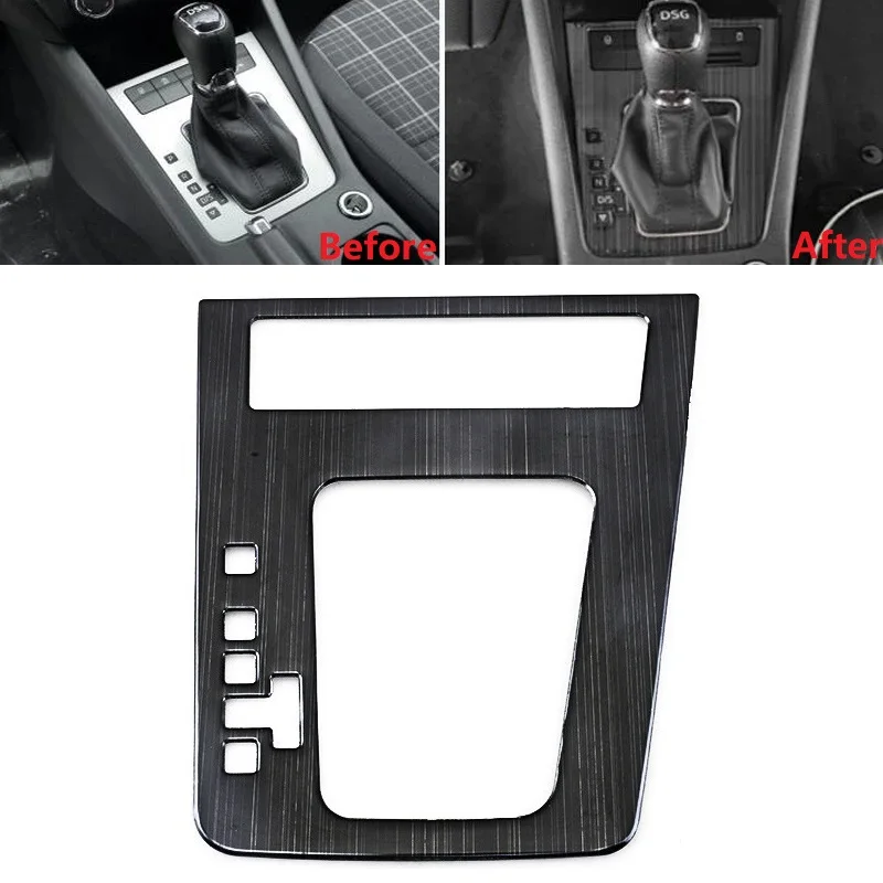 Auto Gear Shift Panel Cover Replacements Stainless Steel Interior Mouldings For Skoda Octavia/RS 2015-2019 Car Sticker