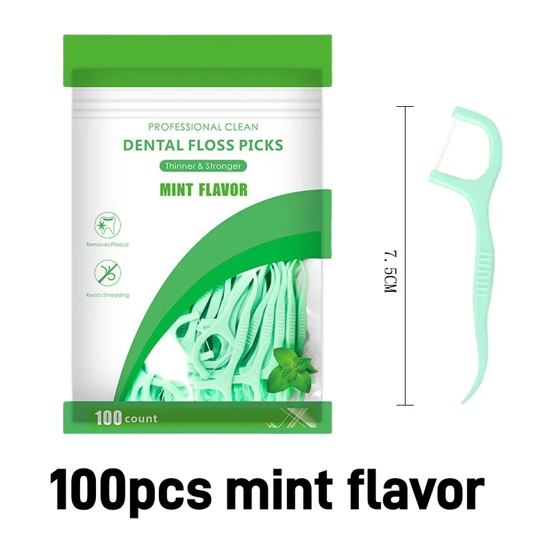 Wholesale 50/100pcs pack Toothpick Dental Floss Mint Flavour Or Individual Package For Adults Oral Clean