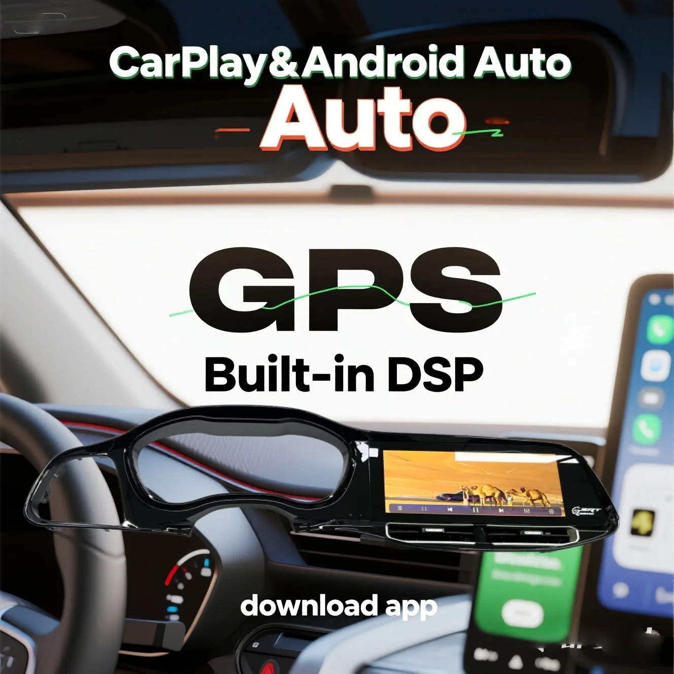 

NEW Upgrade Android Carplay Car Radio Smart Screen For Dodge Challenger SRT Hellcat 2010 -2023 Multimedia Video GPS Navigation