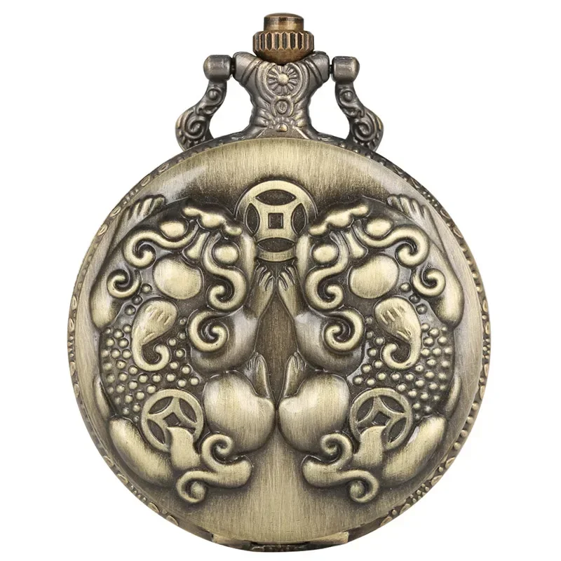Steampunk Valiente Design للجنسين كوارتز ساعة جيب تناظرية ساعة ريترو أرقام عربية سترة قلادة سلسلة Reloj