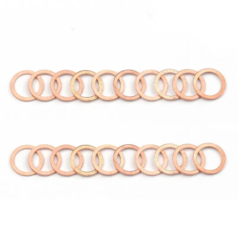 20Pcs M12*16*1 Copper Sealing Washer Gasket Sump Plug Oil For Boat Crush Washer Flat Seal Ring Tool Parts Accessories
