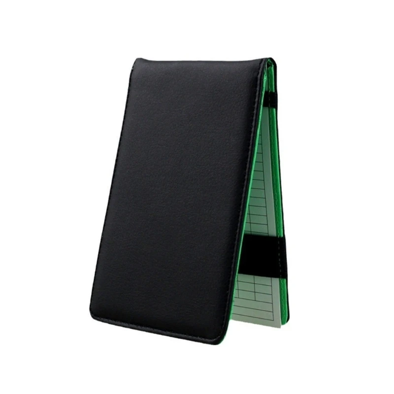 Portable Golf Writing Holder with PU Cover, Compact Round Record Book 6.5 x 4.4 In for Practice Rounds, Club Outings and 69HD