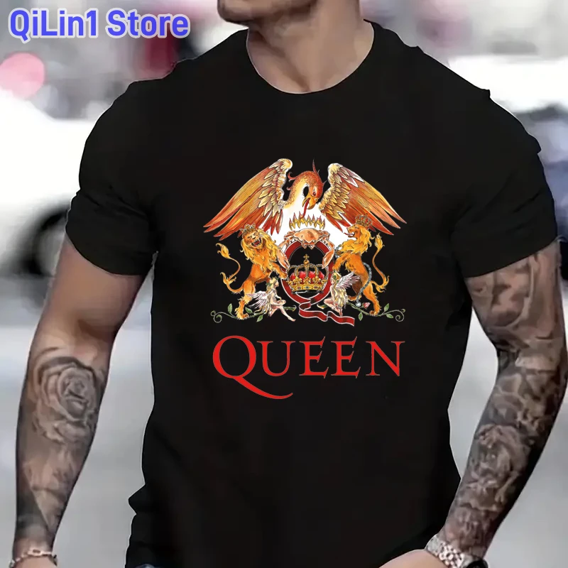 Men'S Clothing Freddie Mercury T Shirt The Queen Band Printed Tshirt Homme Hip Hop Rock Hipster Casual Tshirts Harajuku Top Tees