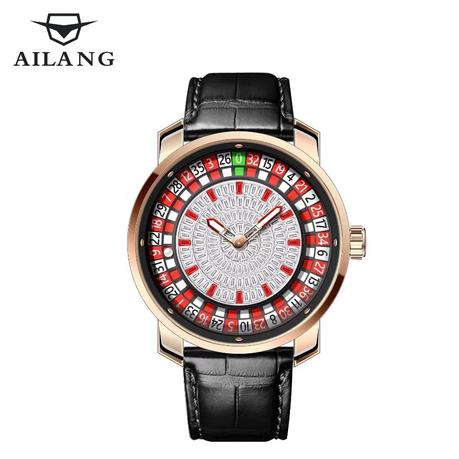 Skeleton window spin wildly highly conversational piece the wrist pinnacle mechanical watches Football Inspired Roulette wheel