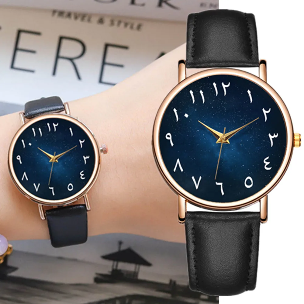 Fashion Mens Watches Simple Arabic Numerals Dial Men's Wrist Watch Casual Sport Leather Band Men Quartz Clock Erkek Kol Saati