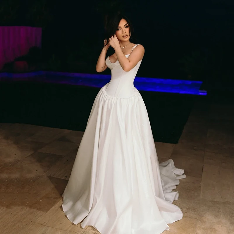 

Eightree Formal A-Line Wedding Dresses Sweetheart Sleeveless Flower Bridal Dress Boho Princess Wedding Ball Prom Gown Customized