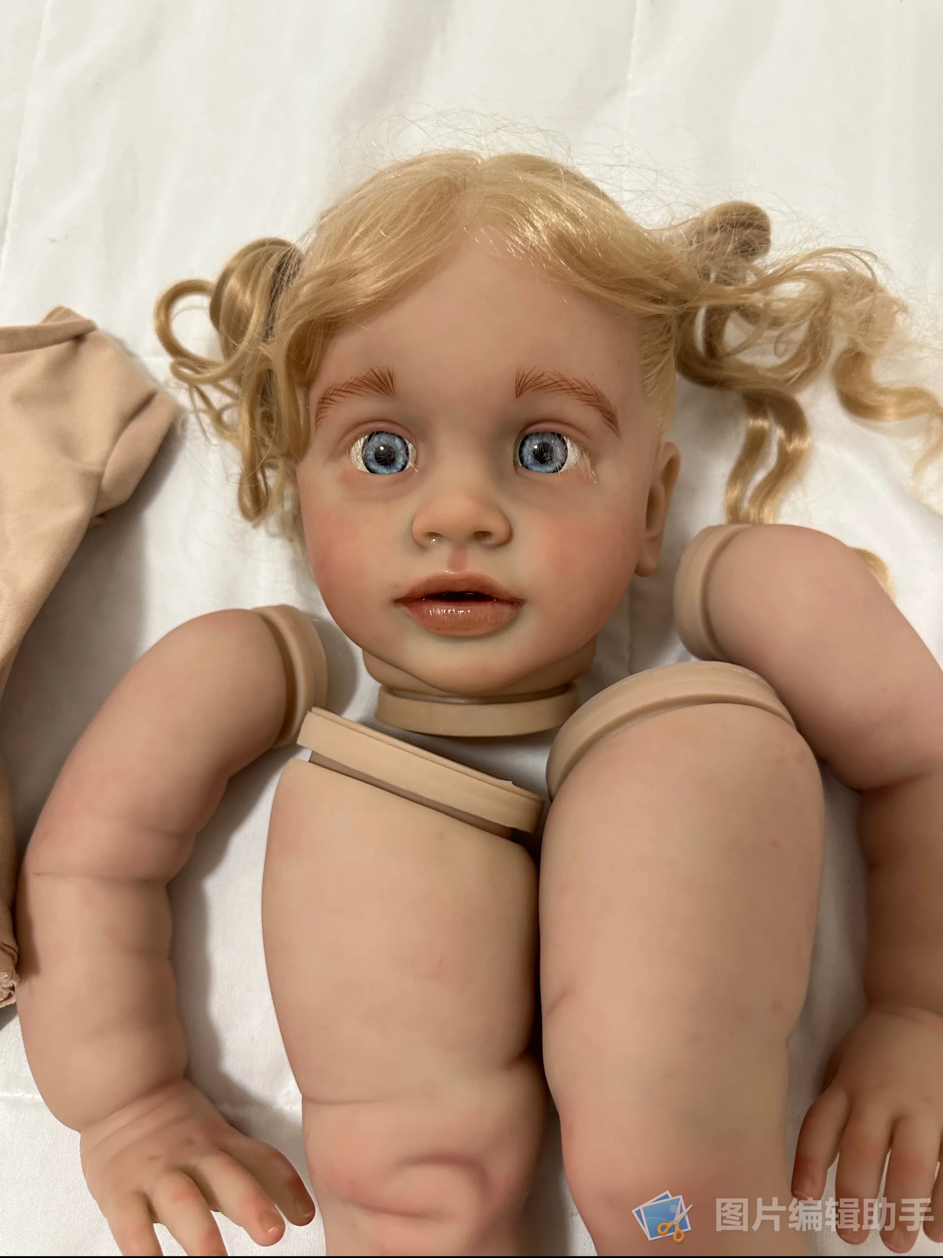 SINO-BB Customized Limited Supply 26inch Reborn Baby Pippa With Hand-Rooted Hair Painted Kit Genesis Painted With Cloth Body