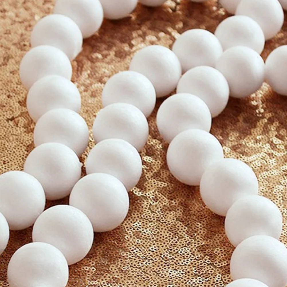100 قطعة مجموعة كرات رغوة للحرف اليدوية للأطفال لتقوم بها بنفسك لوازم المشروع دائرة بيضاء سميكة الحلي الزخرفية الكرة مجموعة الفن التعليمي