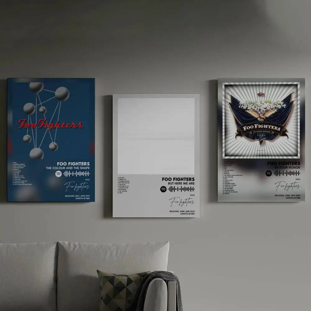 

Foo F-Fighters Poster Prints Canvas Painting Wall Art Picture Living Room Home Decor Tracklist Music Album Cover