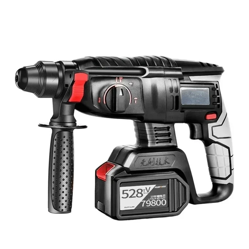 21V Cordless Electric Hammer Drill Two Electric Battery and one plastic filling kit Best Quality Industrial Three-function 582tv