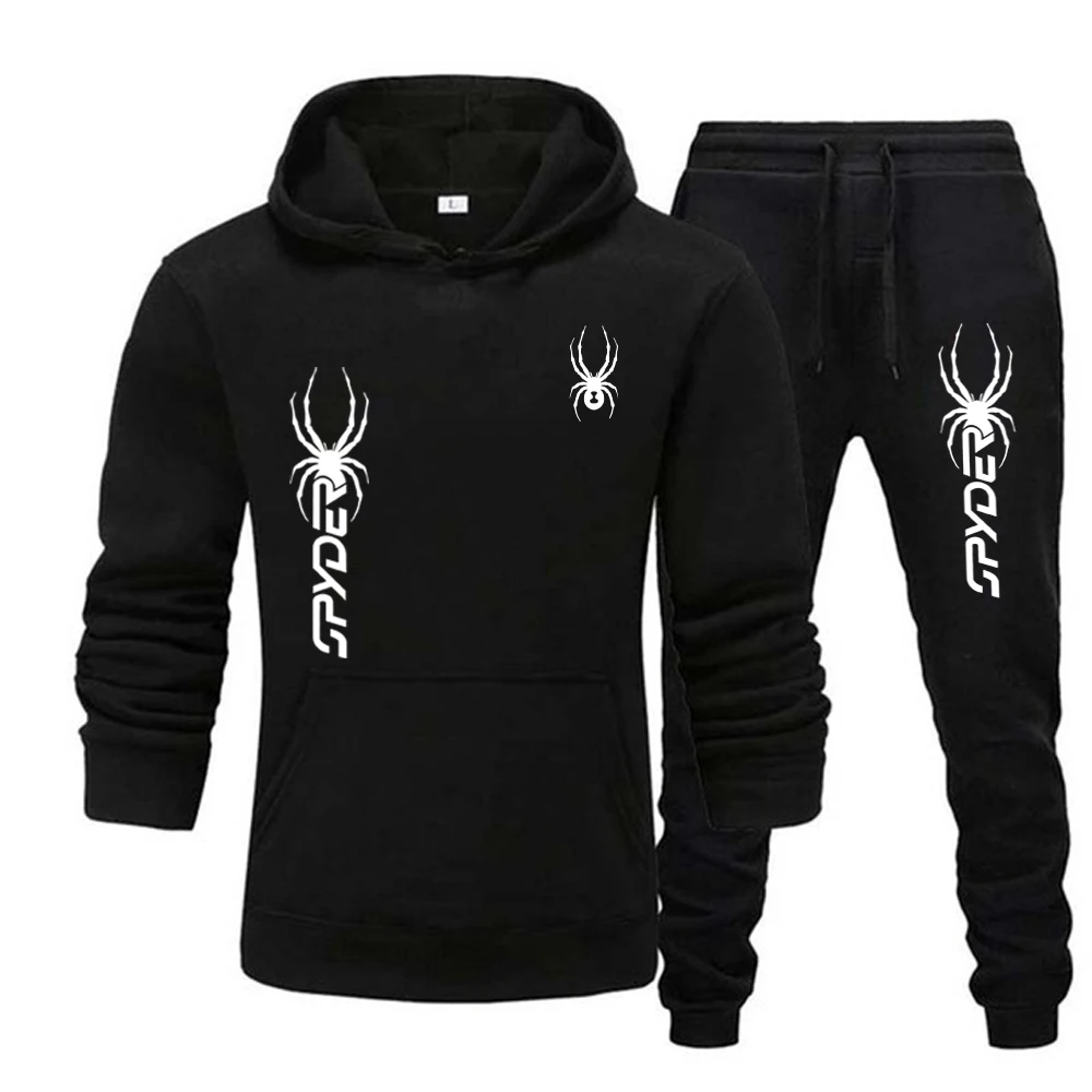 Fashion Men Hoodies Two Piece Sets High Quality Printing Hooded Sweatshirt Sweatpants Casual Suit Female Outwear and Trousers