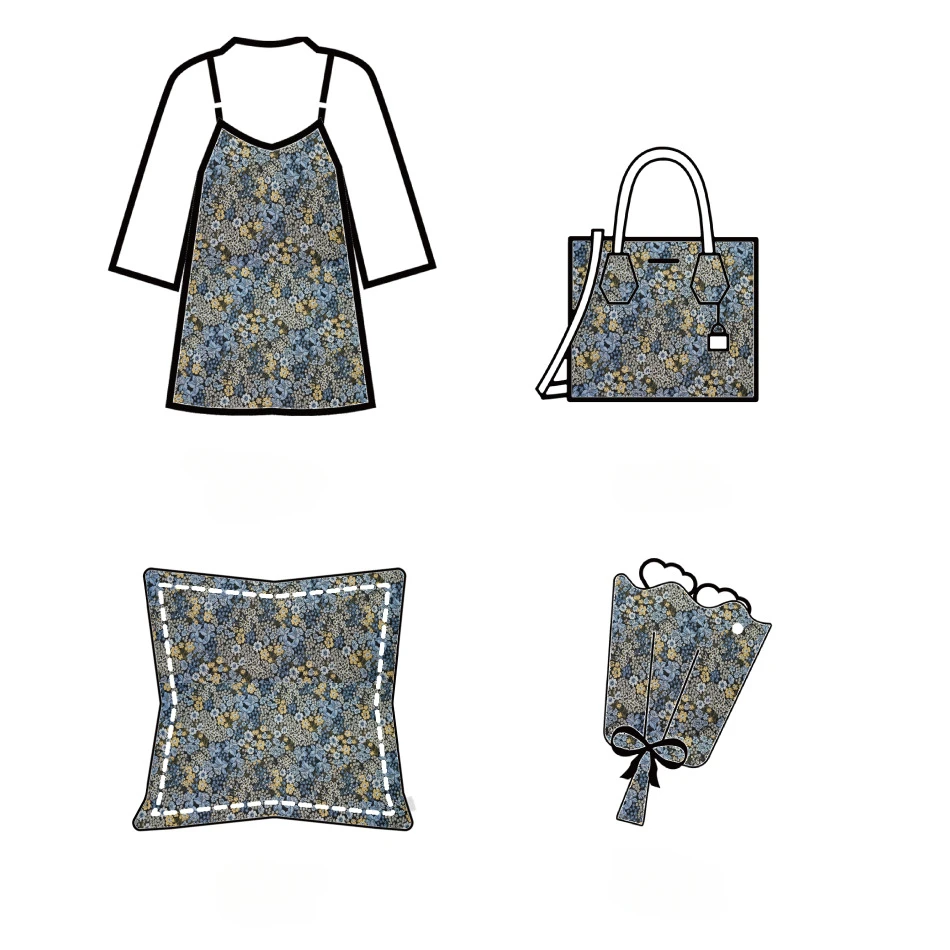Retro Contrasting Color Floral Jacquard Fabric for Women\'s Dress Sewing Floral Bouquet Decoration Fabric