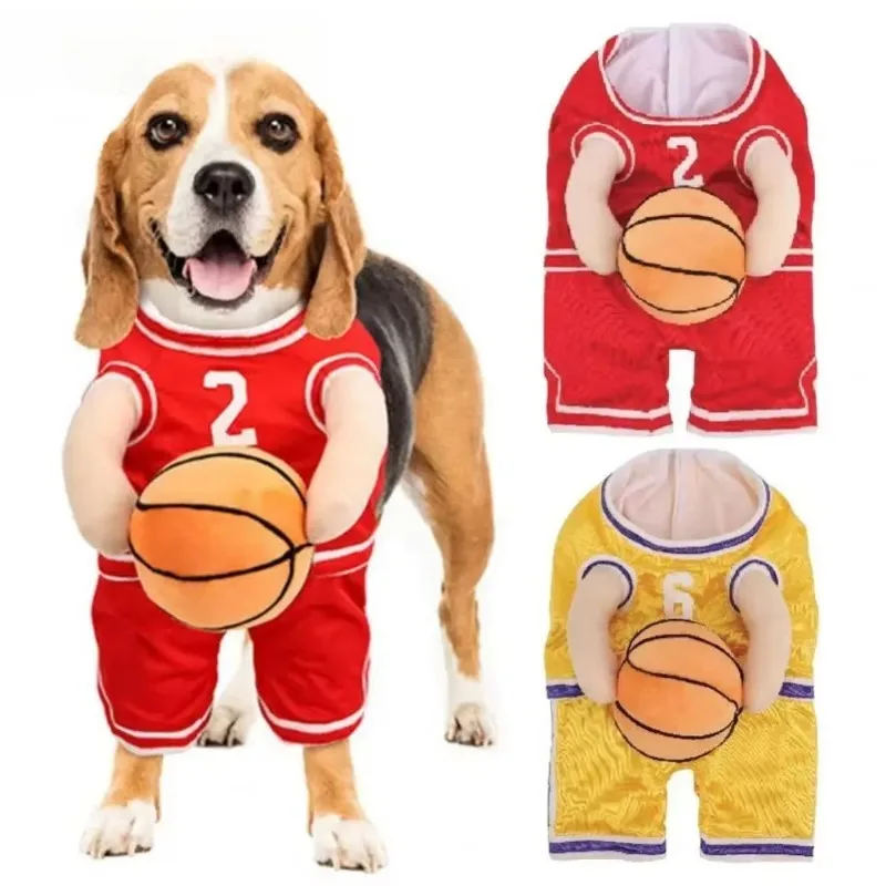 Disfraz de Baloncesto para Perro, Disfraz de Halloween, Cosplay, Tallas S/M/L, Ropa de Decoración para Mascotas, Disfraz de Jugador de Baloncesto con Balón, Transpirable, Divertido