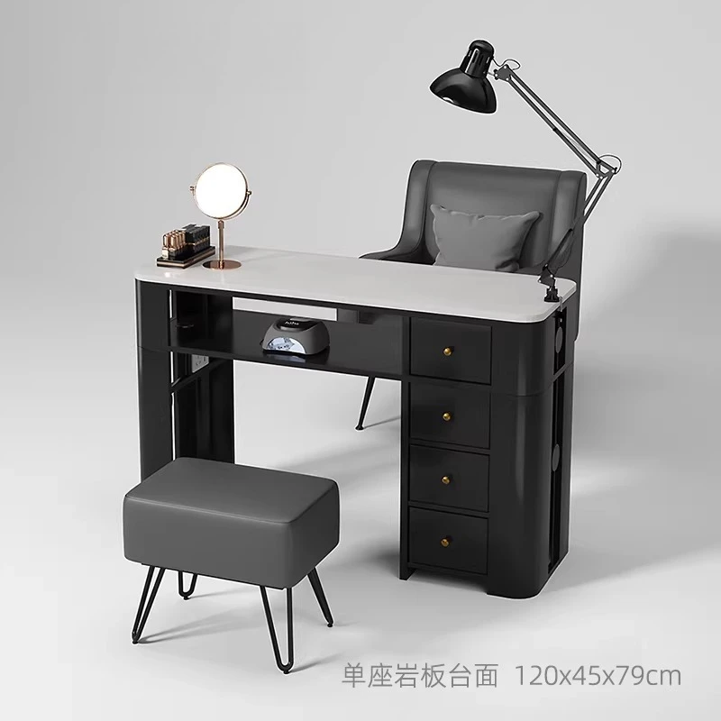 

Luxury-Style Nail Tables Granite Marble Creamy Nail Tables Black Specialized Commercial Furniture Tavoli Ungueali ZY40MJZ