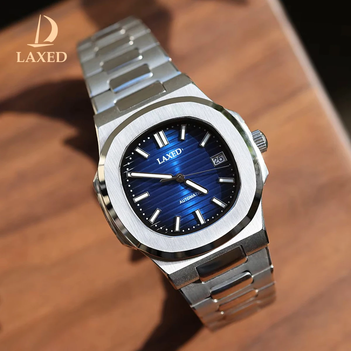 

LAXED Men's Sapphire Automatic Mechanical Watch Stainless Steel Waterproof NH35 Movement