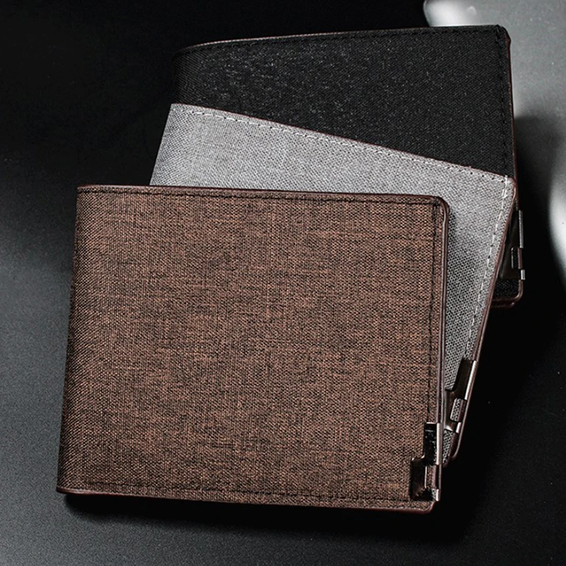 Denim Wallets Purses Wallet men Inserts Business Foldable Cowhide Wallet Picture Coin Purse Slim Credit ID Cards Holder Bag