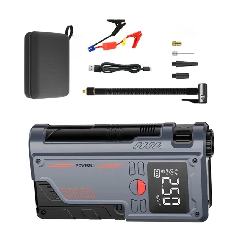 Tire Inflator 8000mAh Battery Booster Tire Air Compressor with Light Dropship