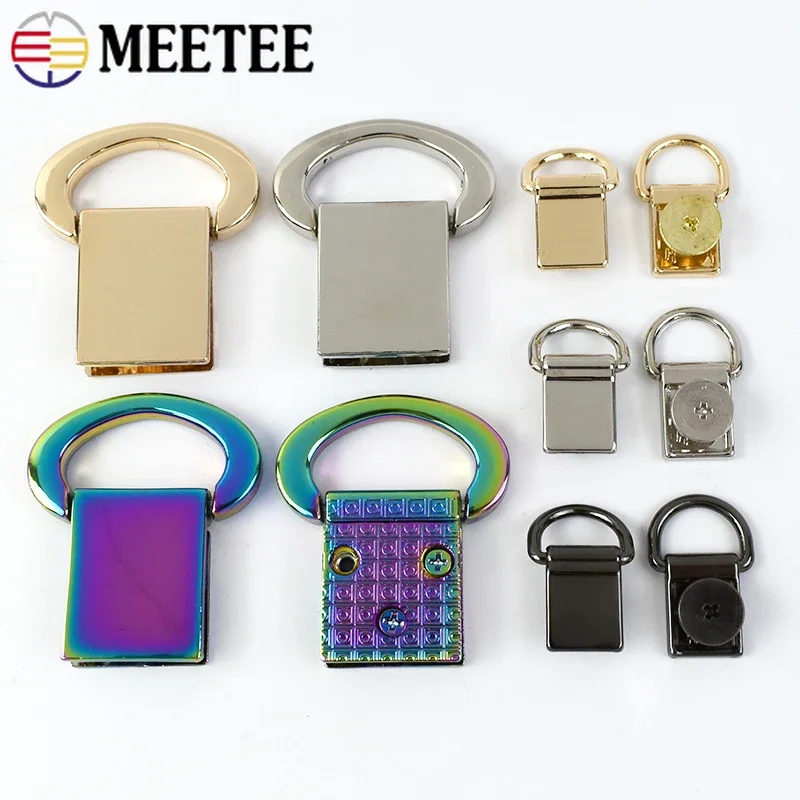 2/4/10Pcs Meetee Metal D Ring Buckle Bag Strap Side Clip Screw Clasp Handbag Connector Hanger Hook DIY Luggage Hardware Accessor