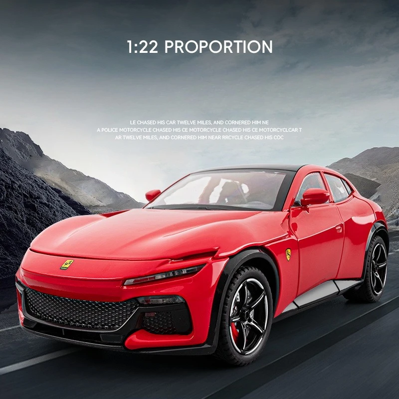 1:22 Purosangue FVUกีฬารถรถจําลองDiecastsของเล่นเสียงและแสงดึงกลับยานพาหนะตกแต่งของเล่น