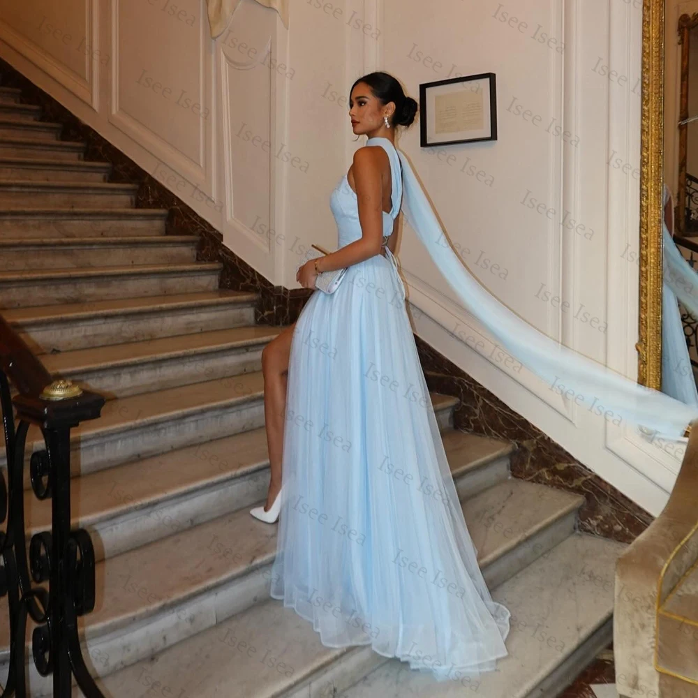 فستان سهرة أنيق مع شال أشرطة سباغيتي على شكل حرف A فساتين أنيقة للمناسبات الخاصة فيستدو فييستا مخصصة #3