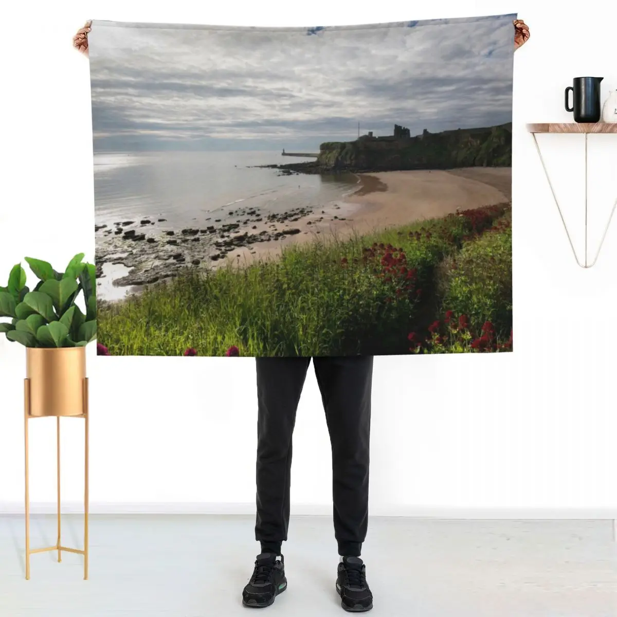 King Edward's Bay, Tynemouth Throw Blanket Polar Flannels Sleeping Bag Luxury St Multi-Purpose Travel Blankets