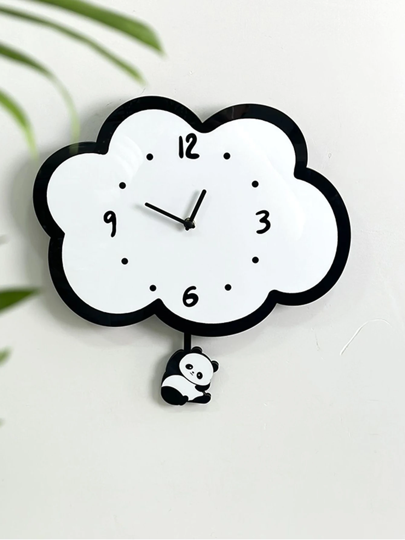 Cloud Panda Wall Clock, Creative Personality, Swinging Cartoon, Simple Clock, Suitable for Living Room, Bedroom, Modern Clocks - view 4