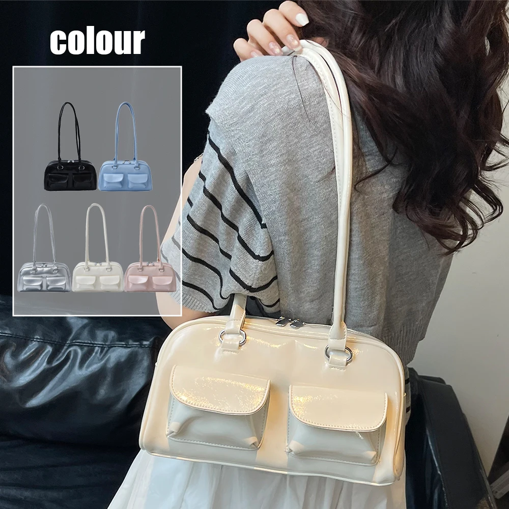 

Bowling Bag, Niche Oil Wax Leather Commuter Pillow Bag, Women's New Large-Capacity Single Shoulder Underarm Bag