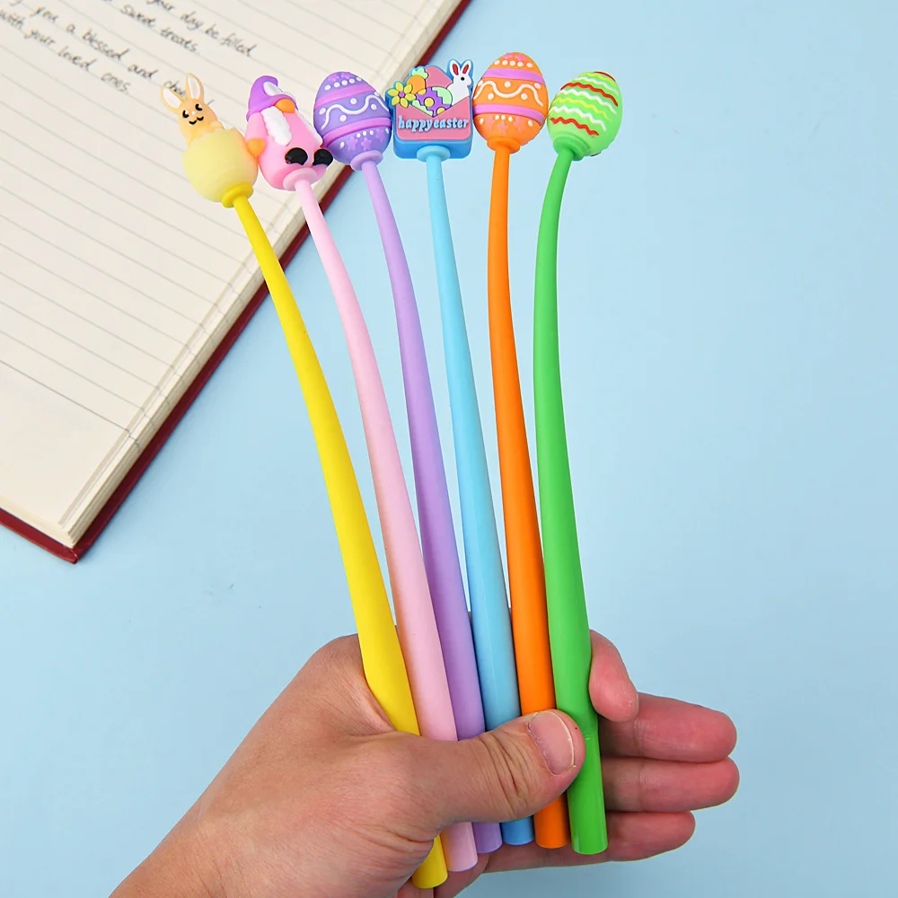 Easter Rocking Gel Pen Cartoon Silicone Creative Rabbit Pen Tip Stationery Cute High-value Rabbit Writing Supplies