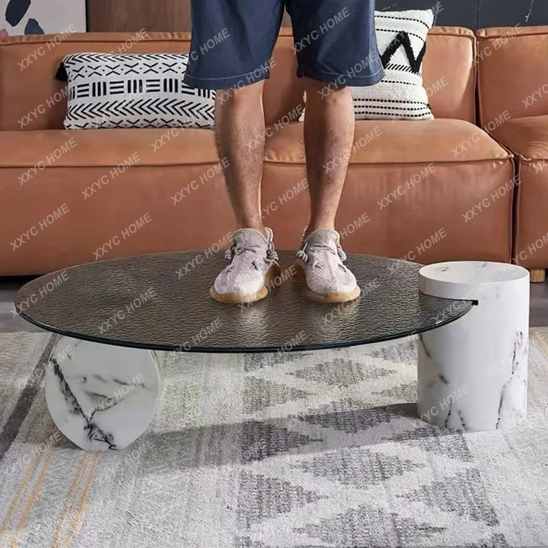 minimalist + coffee table model room living room marble water ripple